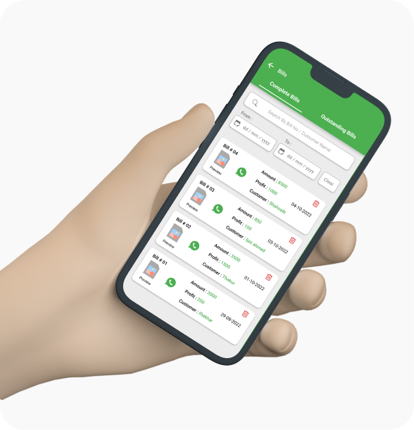 ManageKaro mobile app for inventory and billing management